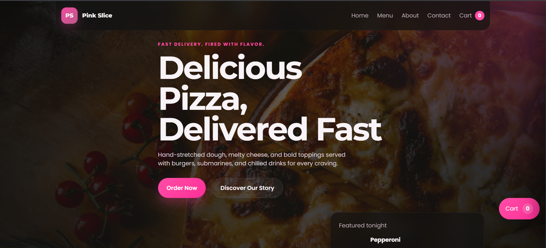 Restaurant website preview